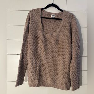 Old Navy Women's Textured Scoop Neck Sweater - Taupe